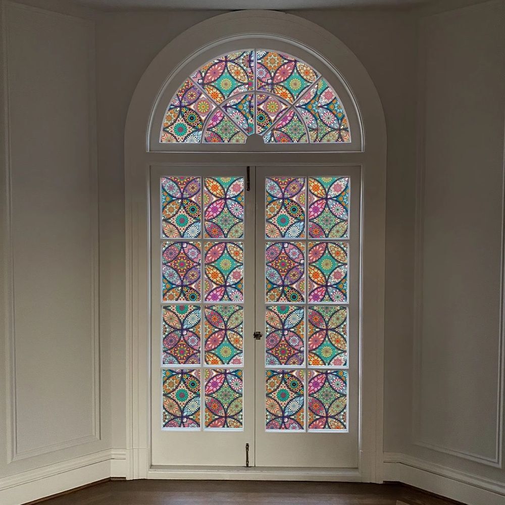 Decorative Window Film Stained Glass Static Cling 2 Rolls New Privacy